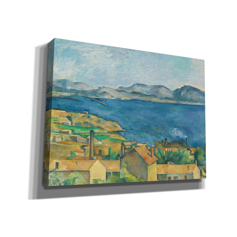 «La Baie de Marseille, vue de l'Estaque» par Paul Cezanne, art mural sur toile, H 12 po x l 16 po x P 0,75 po