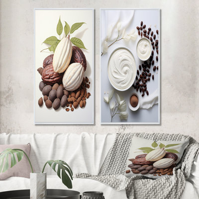 Cacao Beans Breath - Cacao Canvas Art Print Set Of 2