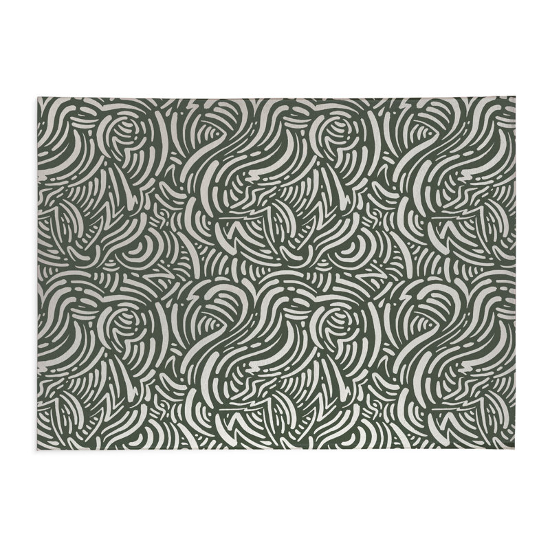 Cozy Swirl Non-Slip Outdoor Rug, Rectangle 8' x 10'