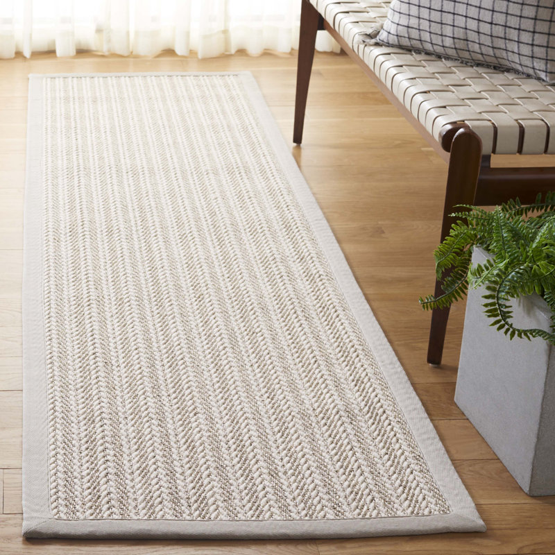 Abinadab Beach Wool & Sisal Striped Rug, Runner 2'3" x 8'