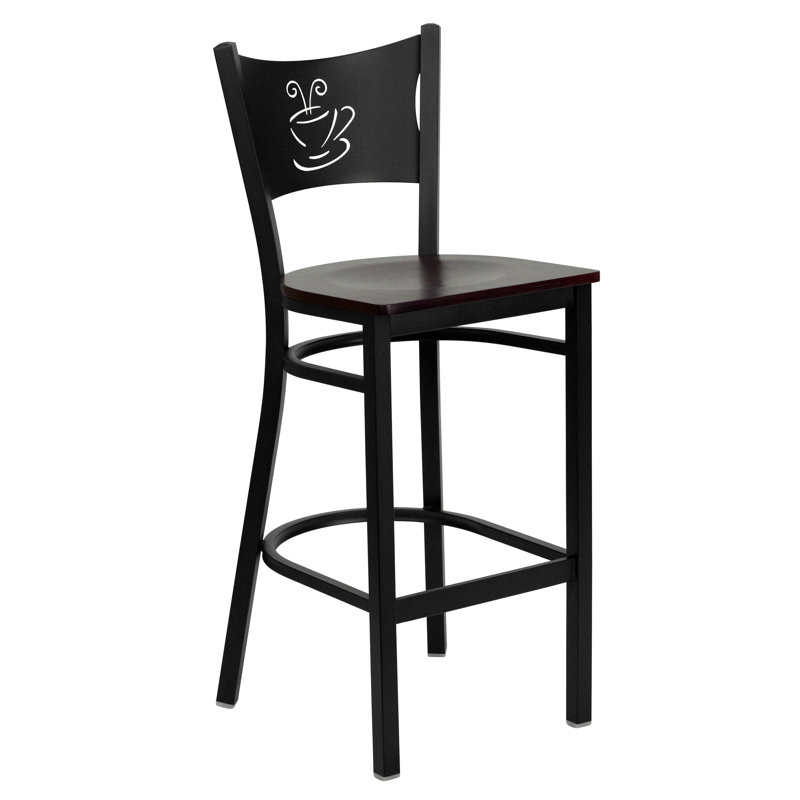 Tabouret de bar Fairmont, Acajou, Naturel, 1