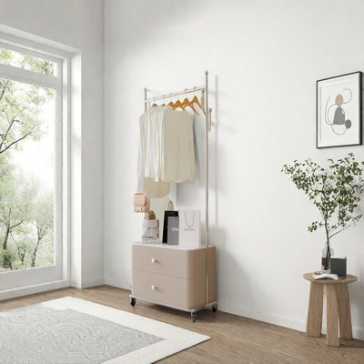 Solid Pine Wood Wardrobe with Drawers