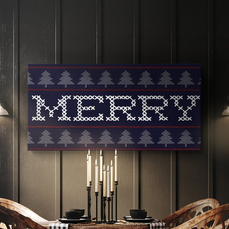 Chandail «Merry» - Toile tendue avec châssis - Prêt à accrocher, H 16 po x l 32 po