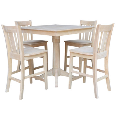 Durden 5 - Piece Counter Height Solid Wood Dining Set