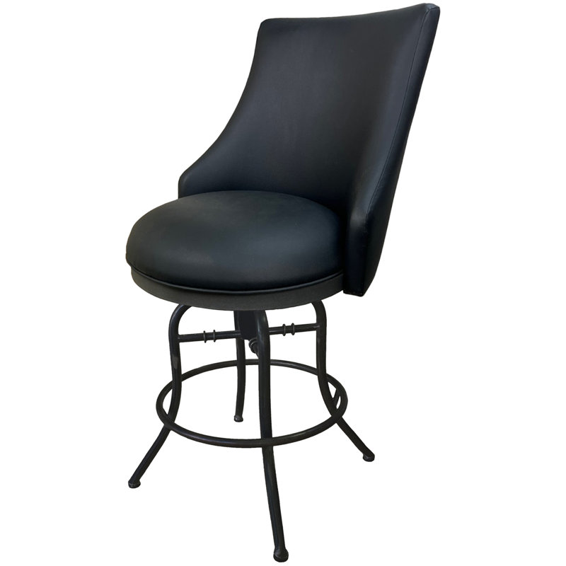 Tabouret de bar et de comptoir pivotant Rabita, Noir, gris, Tabouret de bar (siège d'une hauteur de 30 po)
