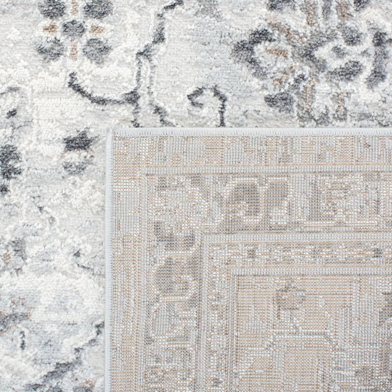 Tapis oriental ivoire / gris Cathia, Rectangle 7 pi 9 po x 9 pi 6 po