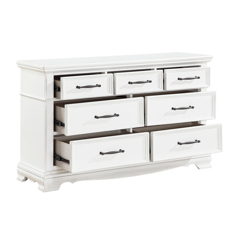 Miroir de commode 7 tiroirs blanc