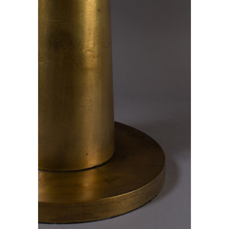 Moroccan Inspired Brass Round Pedestal End Table