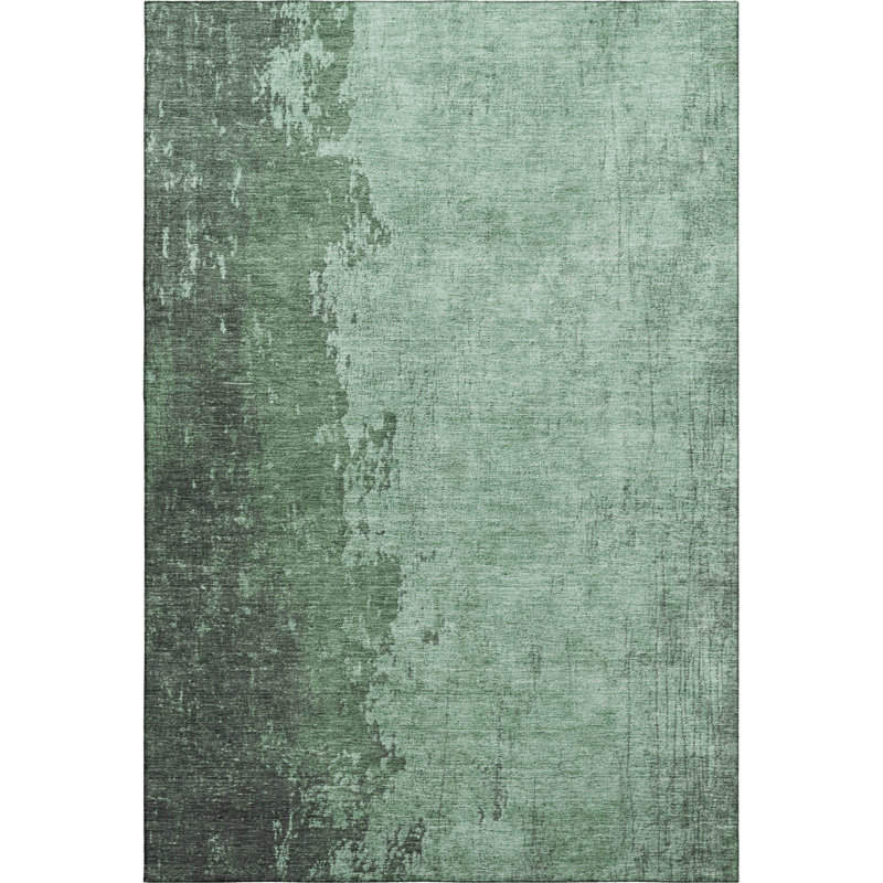 Tapis abstrait lavable à la machine de qualité supérieure Woodson AMF1912, Rectangulaire 8 pi x 10 pi