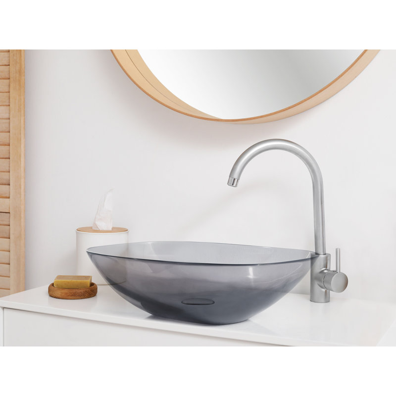 Ivy Bronx Chanoch Solid Surface Oval Sink, Black