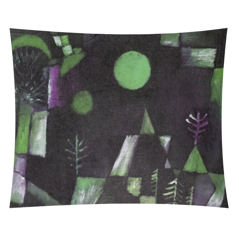 Tapisserie murale full moon Maly, H 27,5 po x l 37,5 po, Vert