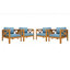 Ensemble de 2 fauteuils d'extérieur en bois d'acacia club avec coussins-1208320710