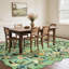 Tapis festonné lavable festonné 5 x 7 de couleur paon pour salon Botainical Farmhouse-1989518751-1989518750