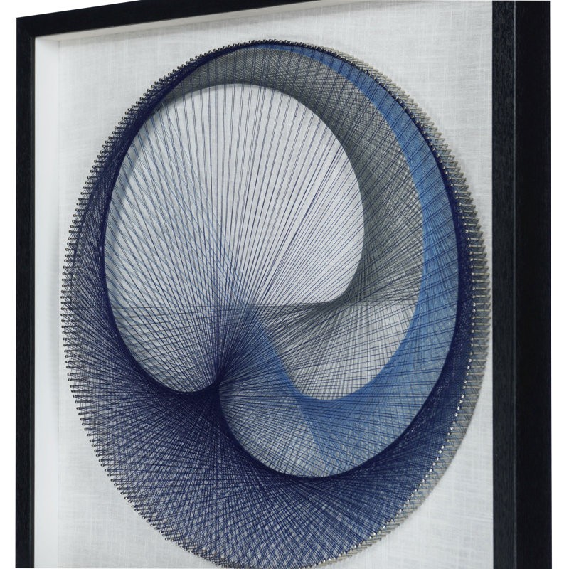 Abstract Blue String Art Shadow Box Wall Decor