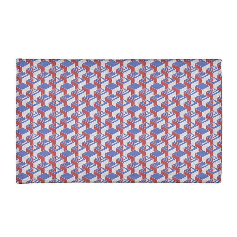 Tapis rouge/bleu/gris zone skyscrapers, Rectangle 2 pi x 3 pi