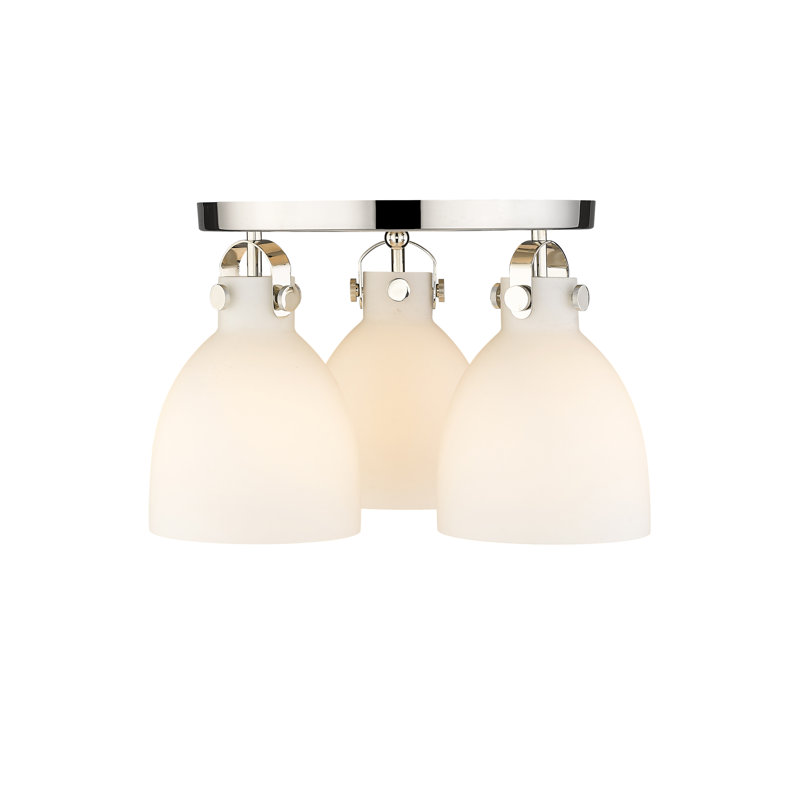 Smeltertown Glass Flush Mount, Matte White, Polished Nickel
