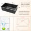 Évier de cuisine à simple cuve en acier inoxydable de calibre 16 encastrable noir 33 po x 19 po x 10 po avec accessoires Topcraft