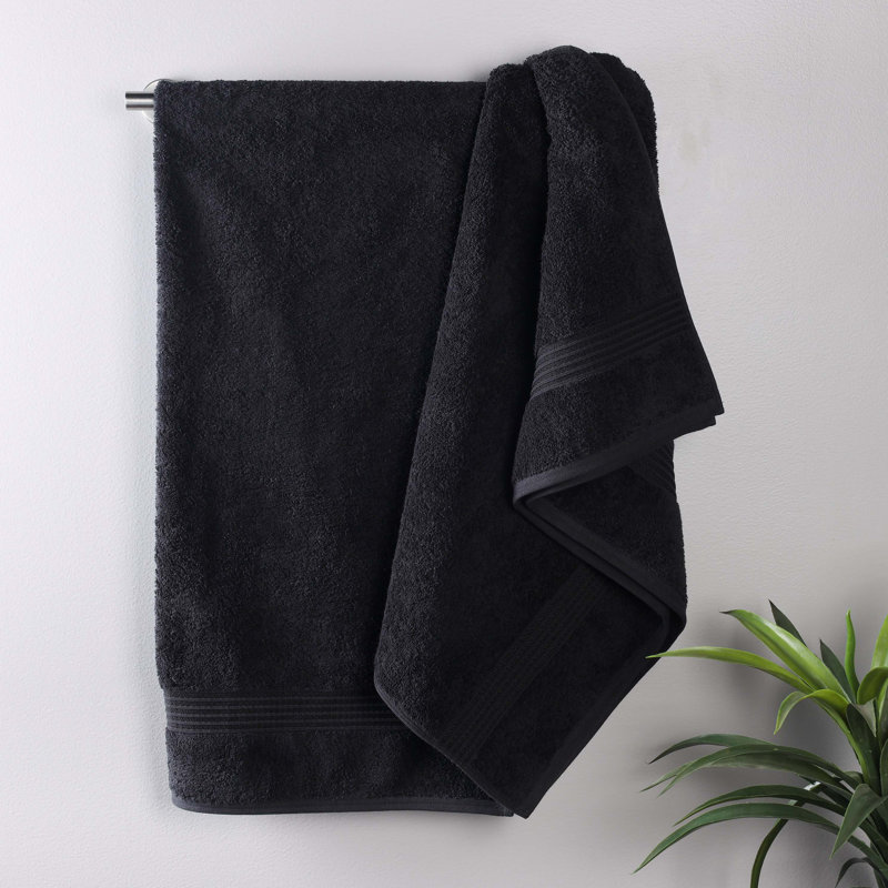 Oleg Heritage Egyptian Cotton Soft Absorbent Luxury Bath Sheet or Towel Set, Black, Bath Towels - 2 Pack