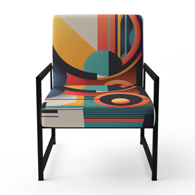 Daddario - Fauteuil rembourré à motif géométrique abstrait