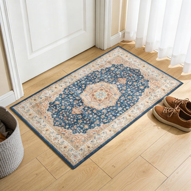 Tapis décoratif, esthétique traditionnelle intemporelle, velours court et durable, convient aux portes, espace de vie / entrée