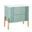 Table de bout cannelée en couleur, 2 tiroirs spacieux pour les objets personnels, design élégant, - support basculant, table de chevet facile à assembler avec textures horizontales et verticales sur le devant, rangement pour livres, métal-2067064944