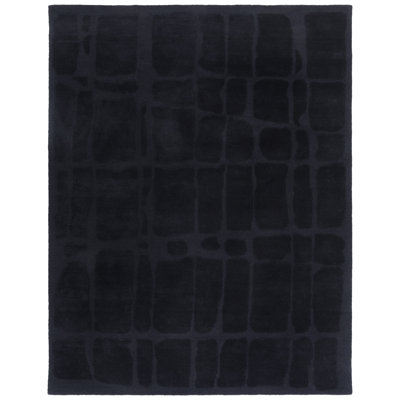Rodeo Drive 678 Hand Tufted Wool/Cotton Abstract Rug in Black