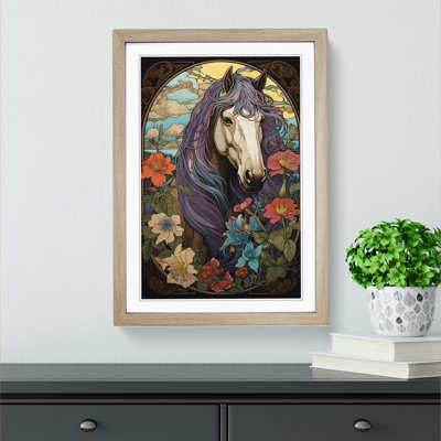 Shire Horse Nouveau - Framed Print