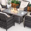 4-Person Outdoor Wicker Fire Pit Conversation Set With Seat And Cushions