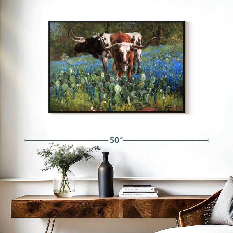 T pour le Texas, Cadre flottant noir, 37 po x 25 po