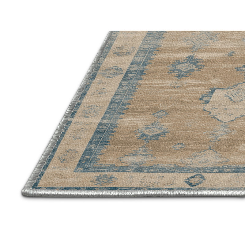 Tapis beige surteint lavable à la machine, Tapis de couloir 2 pi x 5 pi