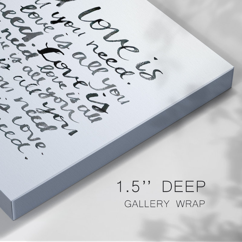 Écriture avec amour, toile tendue I-Gallery, H 12 po x l 18 po
