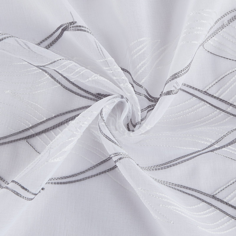 Paire de rideaux transparents avec œillets Ginny, Gris, L 38 po x L 84 po