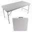 Table pliante portative de 4 pi - Acier inoxydable de conception triangulaire stable et lisse pour l'intérieur et l'extérieur du plateau de table-1015081792