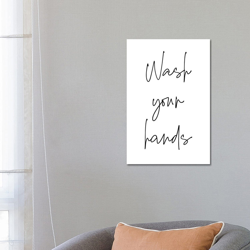 Wash Your Hands by Ninola Design - Wrapped Canvas Print, 66.04 cm H x 45.72 cm W x 3.175 cm D