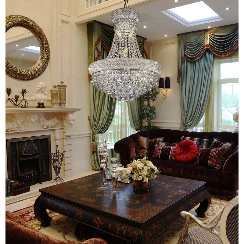 Modern Chrome and Crystal 12-Light LED Chandelier
