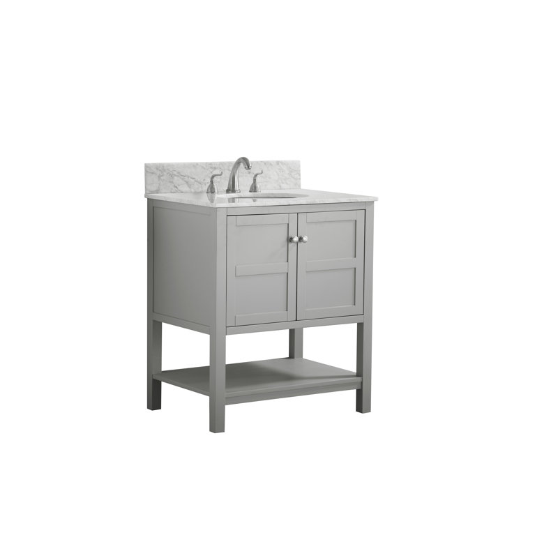  Ensemble de meuble-lavabo de 30 po / Finition de la base: Gris avec plateau Carrera