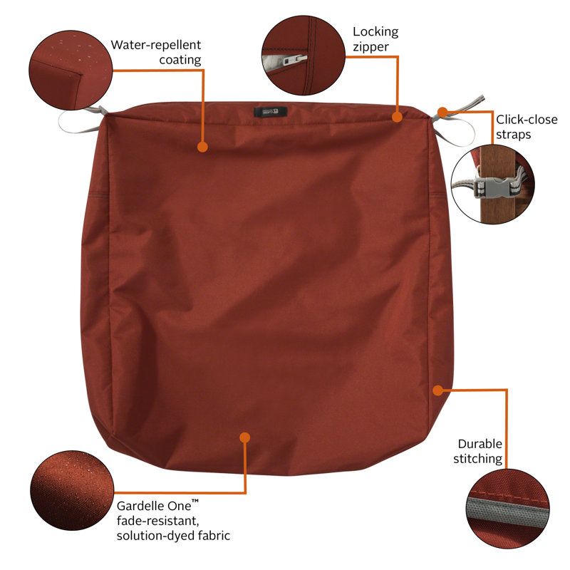 Jaylon Outdoor Dining Chair Cushion Cover, Spice, 23" W x 23" D