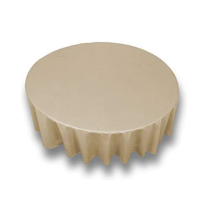 Nappe ronde en vinyle 70 po avec envers en flanelle de polyester Padillo, Couleur de lin