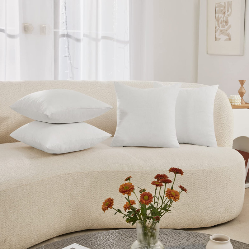 Housses de coussin en faux lin (ensemble de 4), Vert pastel, 24 po x 24 po