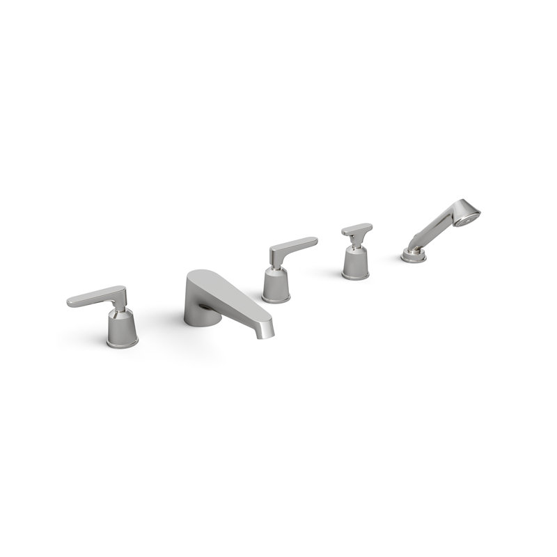 Twenties Widespread Bathroom Faucet, 14K Gold