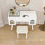 Bureau de maquillage pour meuble-lavabo avec tiroir de rangement, armoire, tabouret et port de charge-1207039110