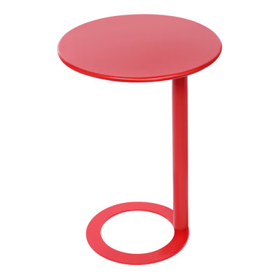 Table de bout moderne en forme de C avec base ronde, table d'appoint autoportante, table basse peu encombrante pour le salon, la chambre à coucher