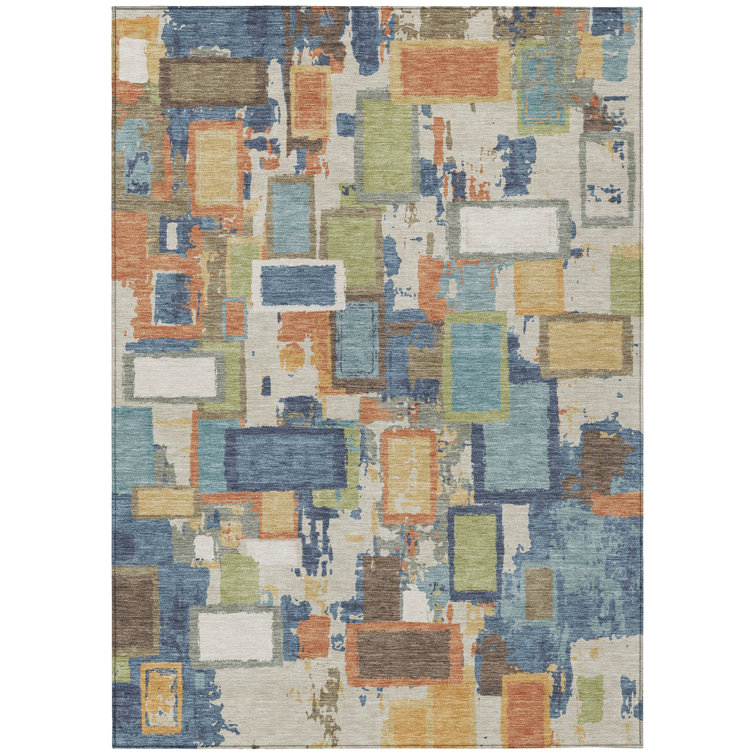 Machine Washable Indoor/Outdoor Gursevak ACN2246 Geometric Rug