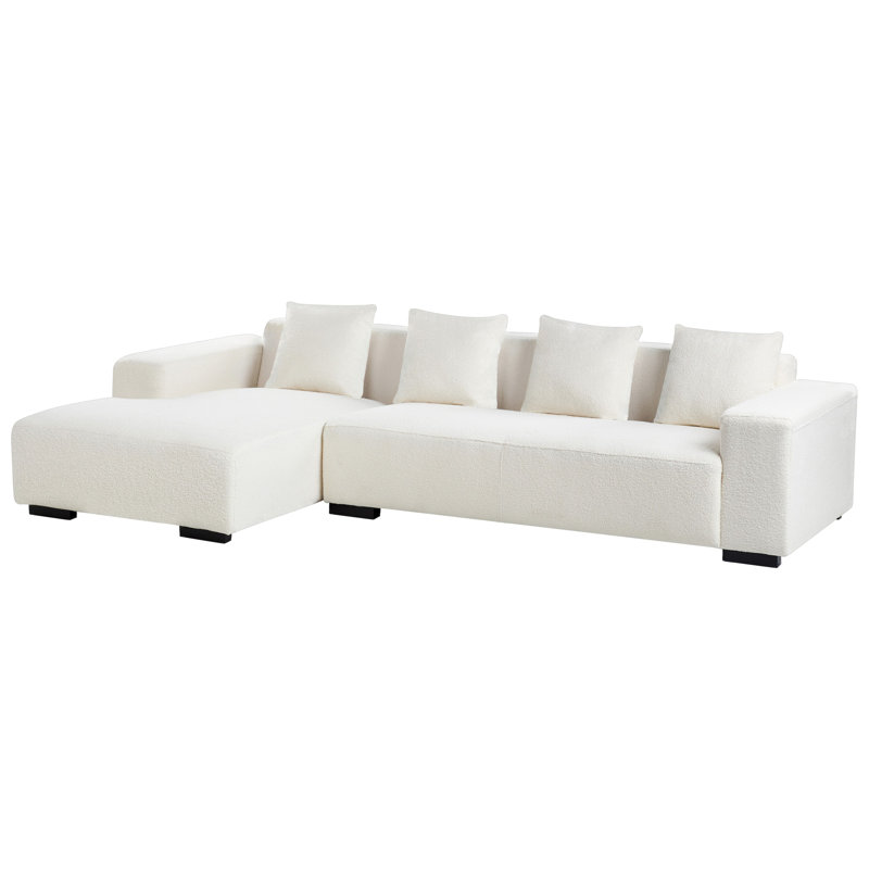 Alhan 4 Seater Corner Sofa , Right Hand Facing, White