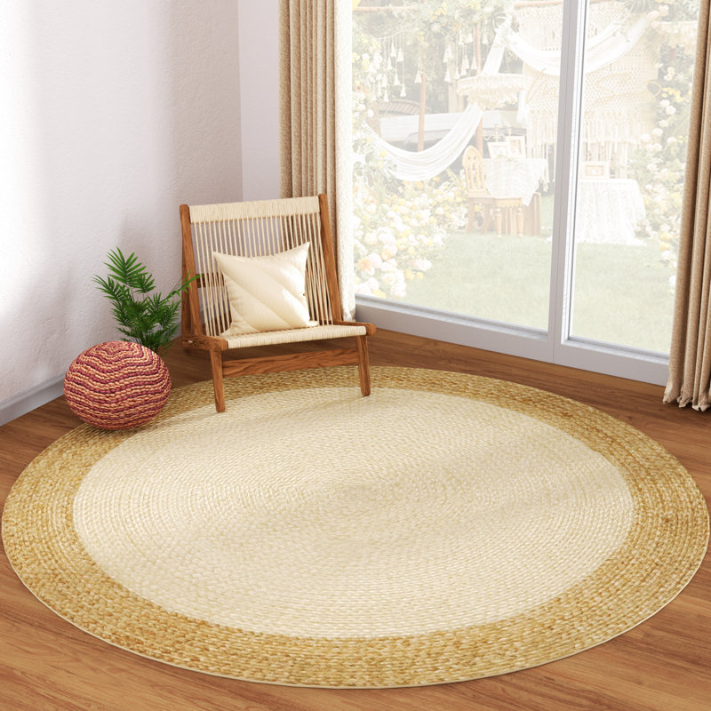 Kayleigh Hand-Braided Jute Area Rug, Round 8'