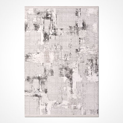 Modern/Abstract Beige Machine Washable Non-Slip Area Rug