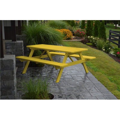 Latisia Rectangular Pine Outdoor Picnic Table , 70'' in. W 60'' in. D