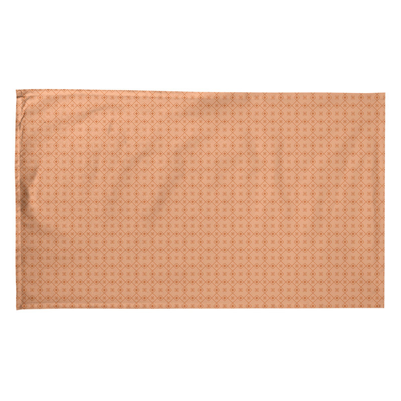 Serviette de thé à motif napperon monochrome, Sergé de coton, Orange