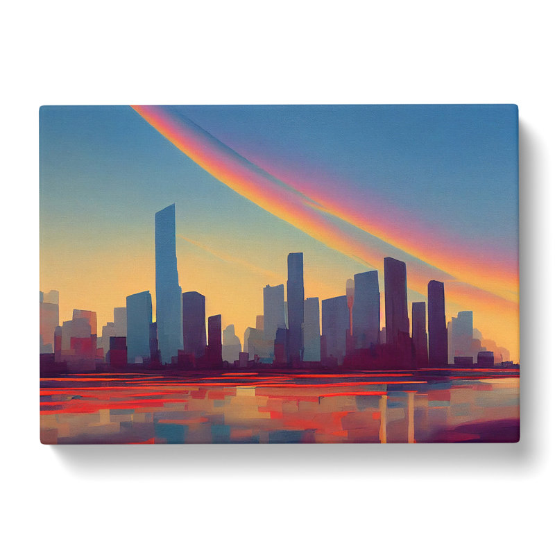 Adventurous City Skyline Architecture - Wrapped Canvas, 40cm H x 60cm W x 3cm D