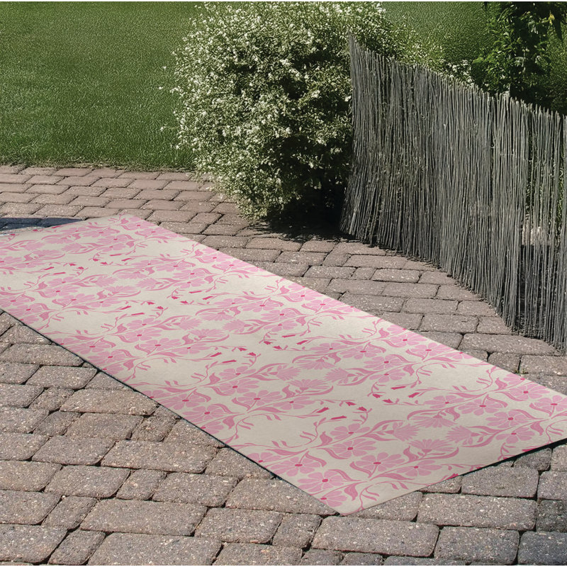 Tapis d'extérieur Groovy Flowers, Tapis de couloir 2 pi 6 po x 8 pi